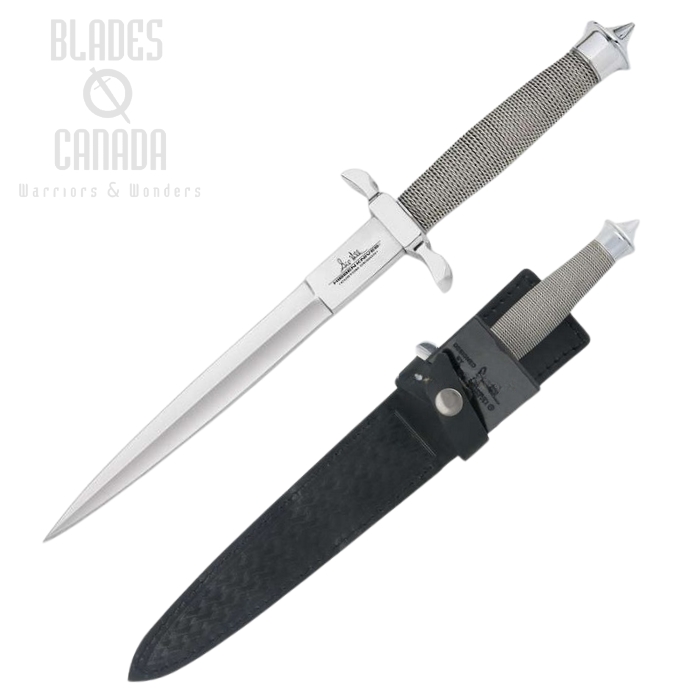 Gil Hibben Silver Shadow Dagger Knife, Leather Sheath, GH441